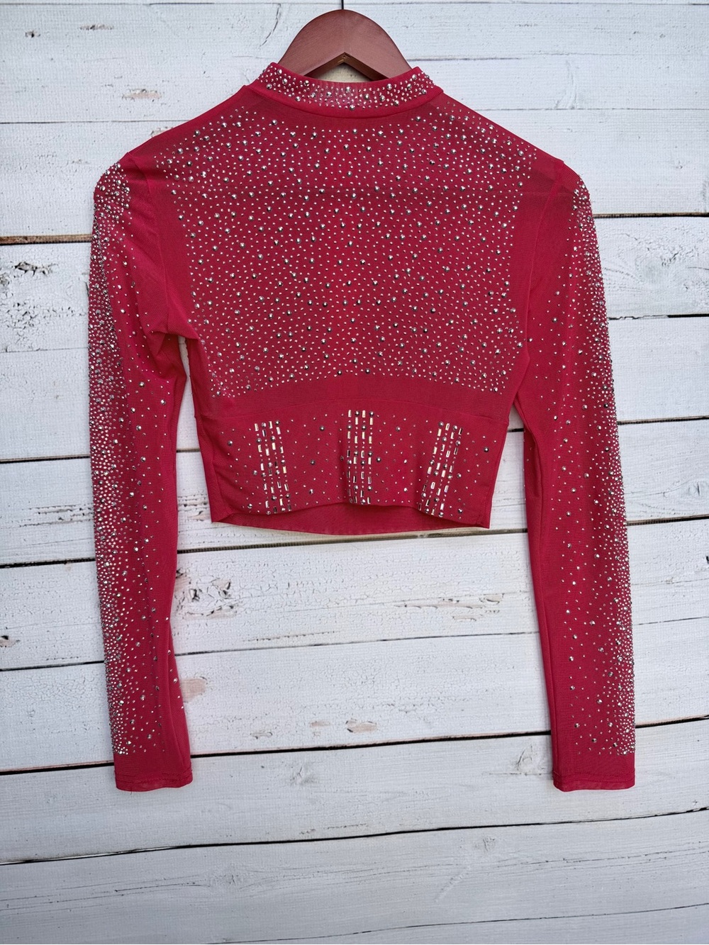 ✨ Radiant Rhinestone 2-Piece Mesh Set – Red ✨ - Picture 5 of 15